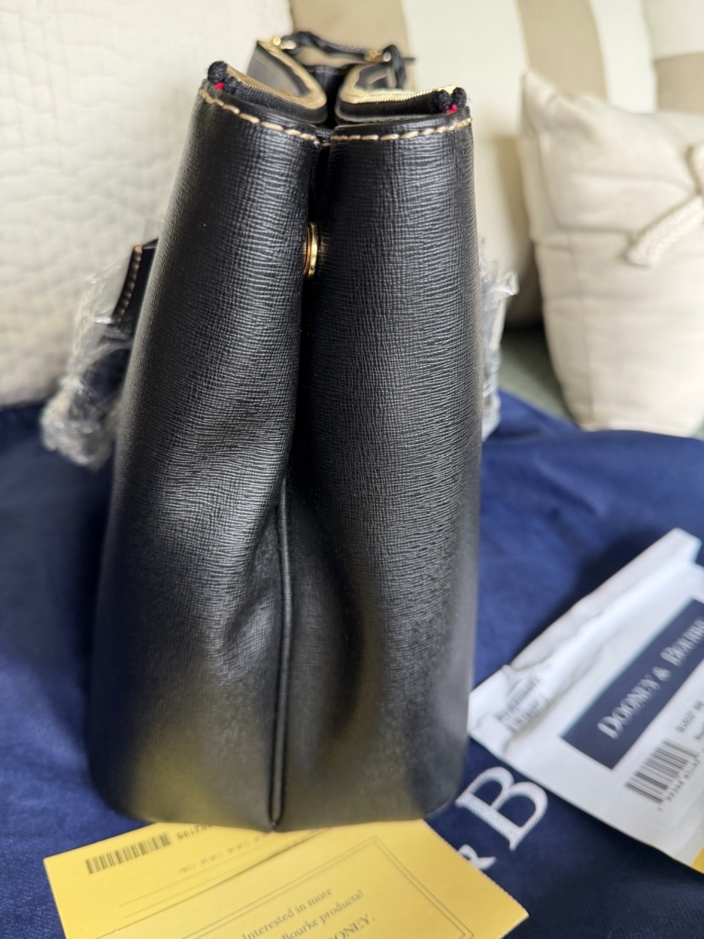 Dooney & Bourke Black Leather “Willa” Zip-Top Satchel - Picture 11 of 11